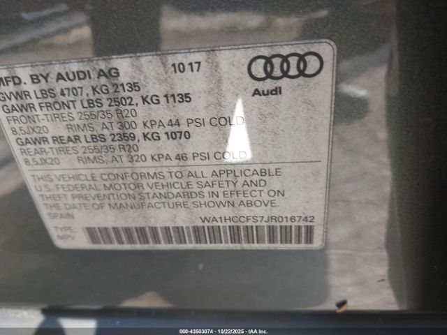 2018 AUDI Q3 WA1HCCFS7JR016742 Photo 8