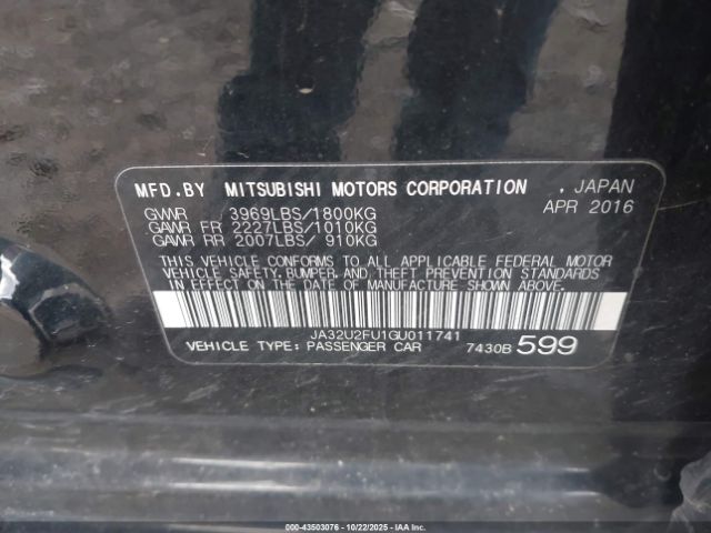 2016 MITSUBISHI LANCER JA32U2FU1GU011741 Photo 8