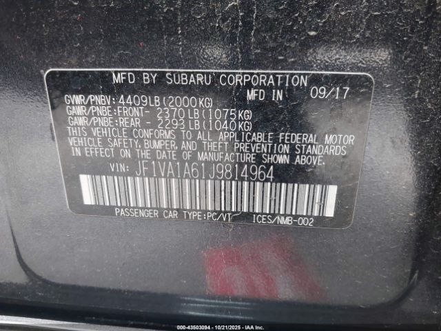 2018 SUBARU WRX JF1VA1A61J9814964 Photo 8