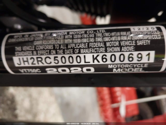 Honda Vt750 C 2020 JH2RC5000LK600691 Image 10