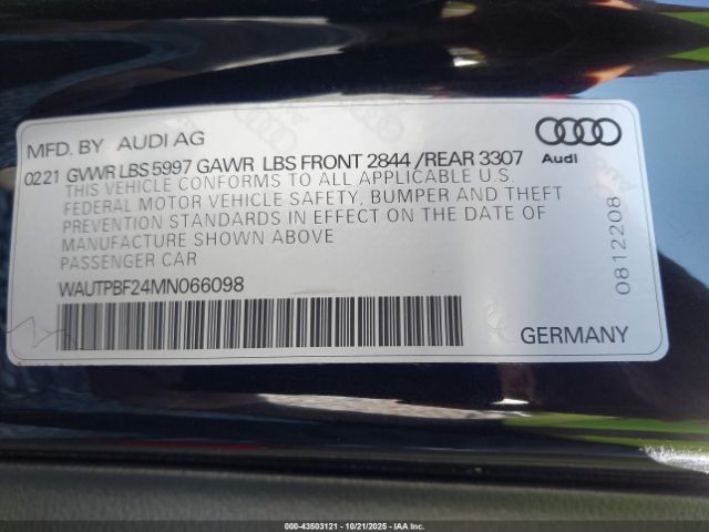 2021 AUDI A7 SPORTBACK WAUTPBF24MN066098 Photo 8