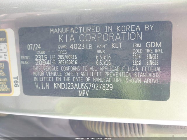 KNDJ23AU5S7927829 KIA SOUL LX