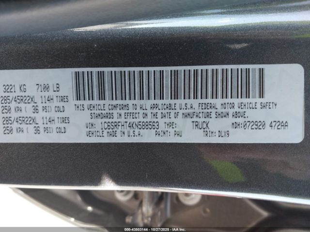 2019 RAM 1500 1C6SRFHT4KN588563 Photo 8