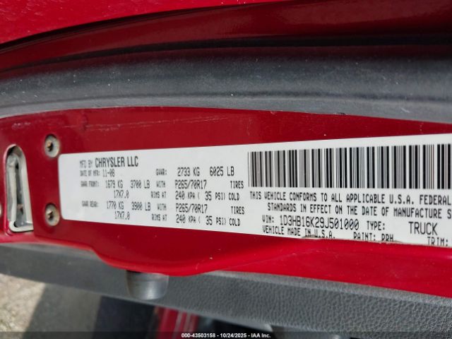 2009 DODGE RAM 1500 1D3HB16K29J501000 Photo 8