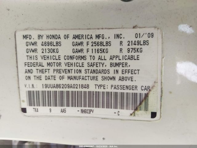 2009 ACURA TL 19UUA86209A021848 Photo 8