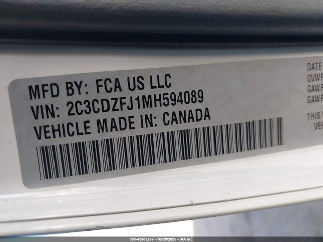 2021 DODGE CHALLENGER 2C3CDZFJ1MH594089 Photo 8