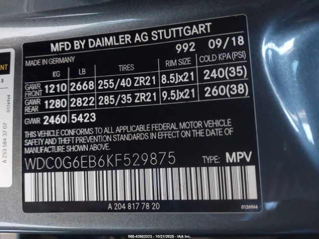 2019 MERCEDES-BENZ AMG GLC 43 WDC0G6EB6KF529875 Photo 8