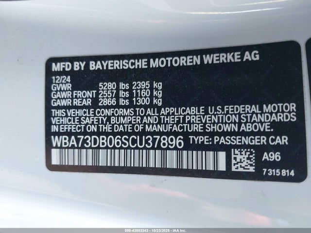 2025 BMW M440I WBA73DB06SCU37896 Photo 8
