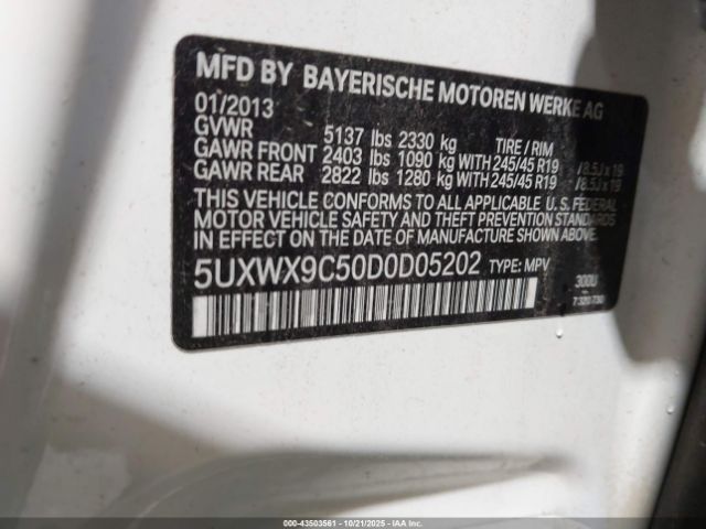 2013 BMW X3 5UXWX9C50D0D05202 Photo 8