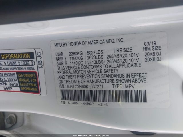 2019 ACURA RDX 5J8TC2H60KL037271 Photo 8