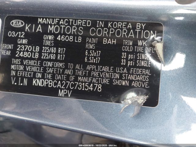 2012 KIA SPORTAGE KNDPBCA27C7315478 Photo 8