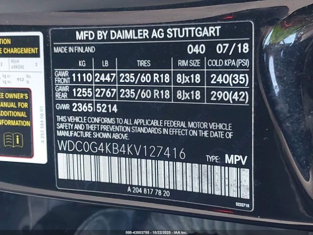 2019 MERCEDES-BENZ GLC 300 WDC0G4KB4KV127416 Photo 8