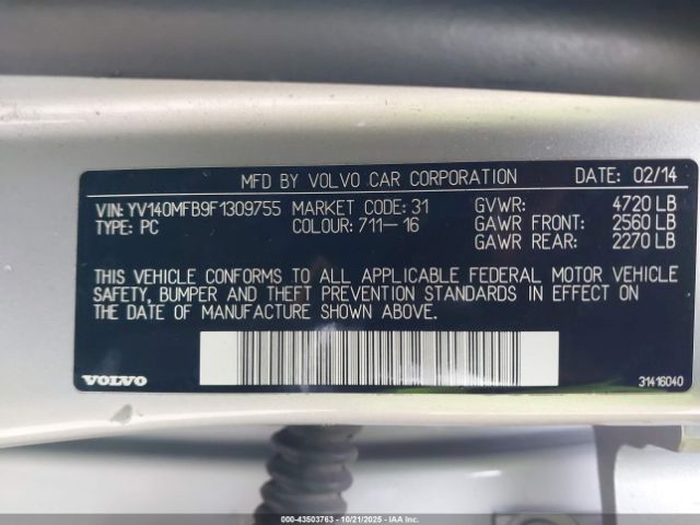 2015 VOLVO S60 YV140MFB9F1309755 Photo 8