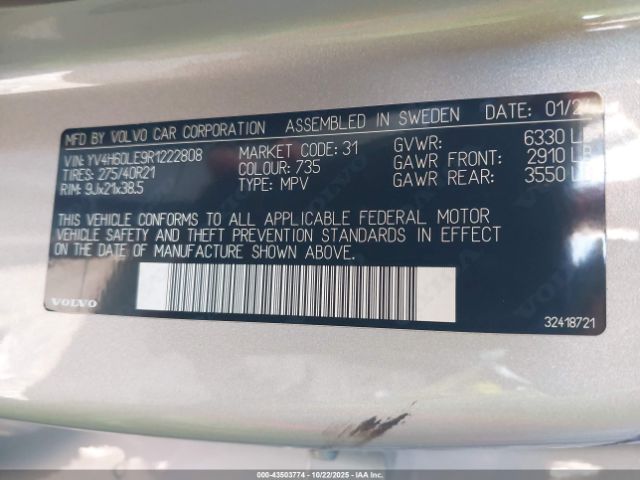 2024 VOLVO XC90 RECHARGE PLUG-IN HYBRID YV4H60LE9R1222808 Photo 8