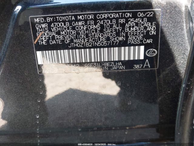 2022 LEXUS IS 350 JTHGZ1B21N5057177 Photo 8