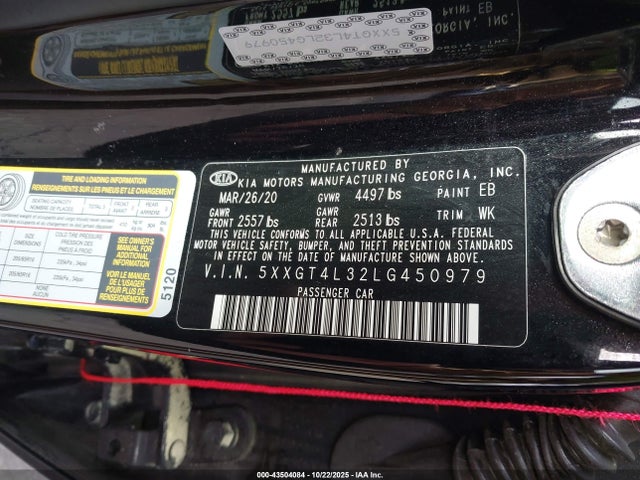 5XXGT4L32LG450979 KIA Optima Lx