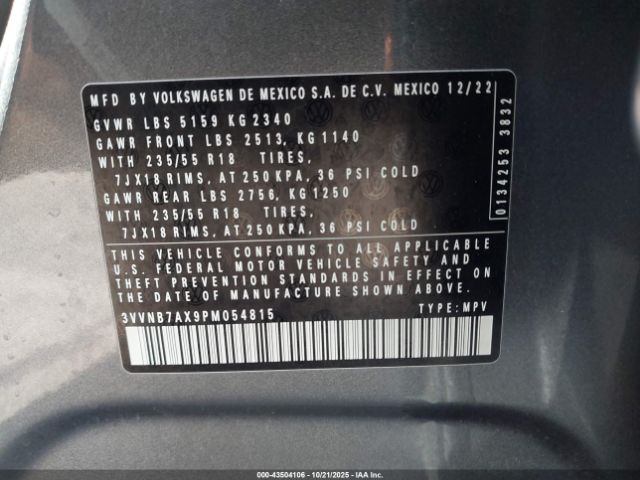 2023 VOLKSWAGEN TIGUAN 3VVNB7AX9PM054815 Photo 8
