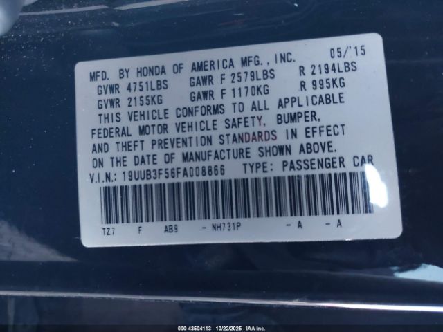 2015 ACURA TLX 19UUB3F56FA008866 Photo 8