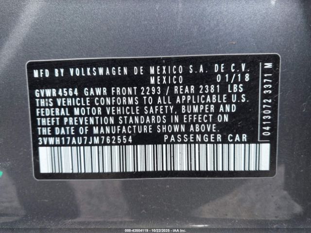 2018 VOLKSWAGEN GOLF ALLTRACK 3VWH17AU7JM762554 Photo 8