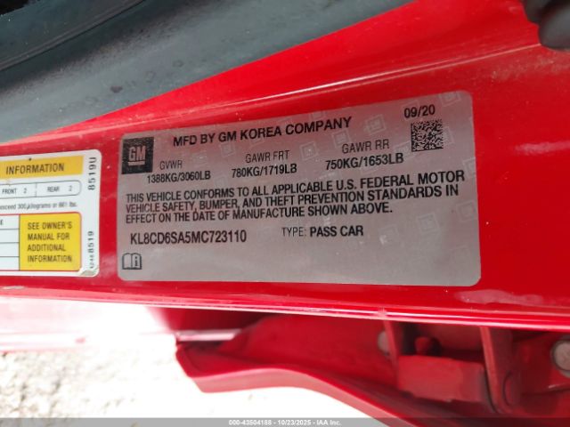 2021 CHEVROLET SPARK KL8CD6SA5MC723110 Photo 8