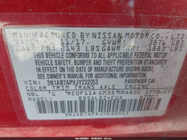 2018 NISSAN SENTRA 3N1AB7APXJY232053 Photo 8