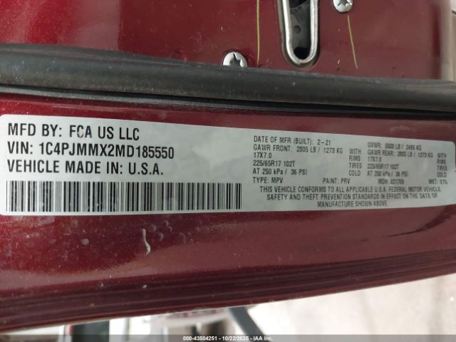 2021 JEEP CHEROKEE 1C4PJMMX2MD185550 Photo 8