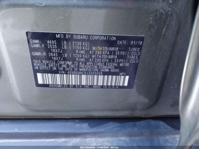 2018 SUBARU OUTBACK 4S4BSANCXJ3300006 Photo 8