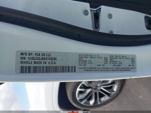 2022 JEEP GRAND WAGONEER 1C4SJVGJ8NS149236 Photo 8