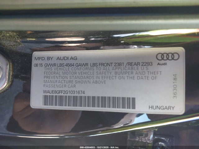 2016 AUDI A3 WAUE8GFF2G1031674 Photo 8