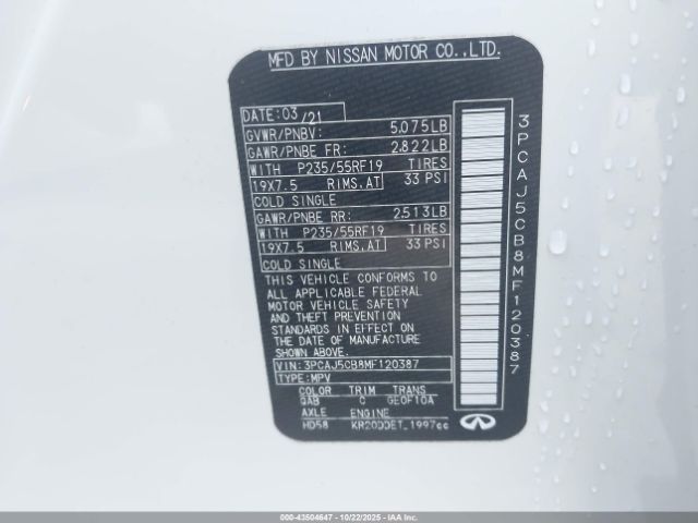 2021 INFINITI QX50 3PCAJ5CB8MF120387 Photo 8
