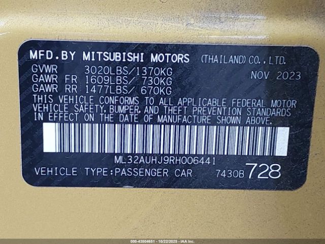 2024 MITSUBISHI MIRAGE ML32AUHJ9RH006441 Photo 8