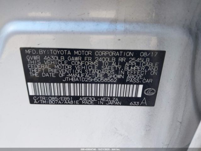 2017 LEXUS IS 200T JTHBA1D25H5058562 Photo 8