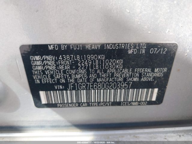 2013 SUBARU IMPREZA WRX JF1GR7E68DG203957 Photo 8