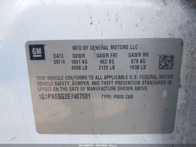 2014 CHEVROLET CRUZE 1G1PA5SG2E7487681 Photo 8