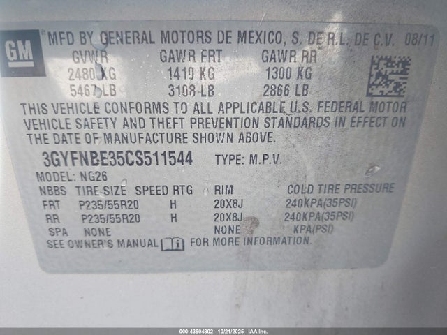 2012 CADILLAC SRX 3GYFNBE35CS511544 Photo 8