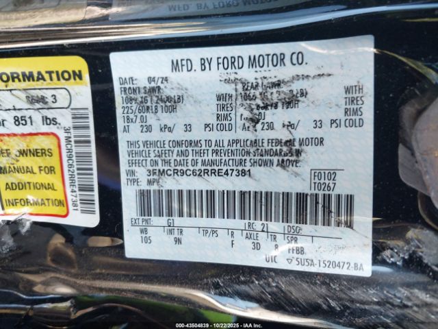 2024 FORD BRONCO SPORT 3FMCR9C62RRE47381 Photo 8