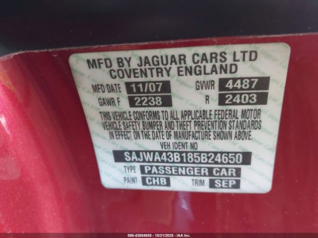 2008 JAGUAR XK SAJWA43B185B24650 Photo 8