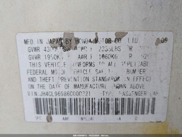 2006 ACURA TSX JH4CL96986C000221 Photo 8