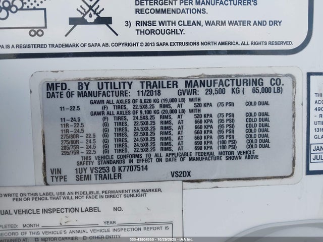 1UYVS2530K7707514 Utility Trailer Mfg Utility Trailer Mfg