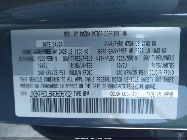 2024 MAZDA CX-5 JM3KFBCL6R0505702 Photo 8