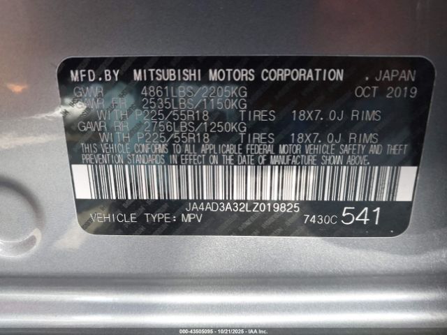 2020 MITSUBISHI OUTLANDER JA4AD3A32LZ019825 Photo 8
