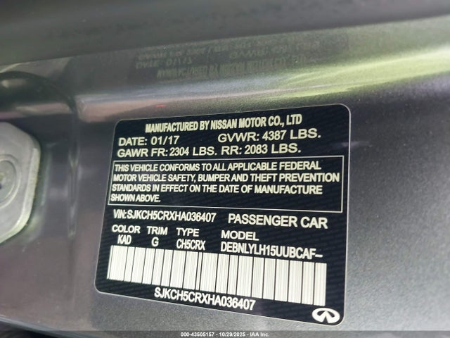 2017 INFINITI QX30 SJKCH5CRXHA036407 Photo 8