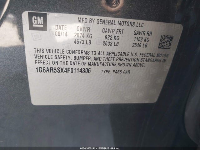 2015 CADILLAC CTS 1G6AR5SX4F0114306 Photo 8