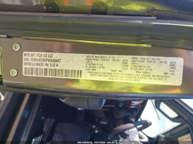 2023 JEEP WRANGLER 1C4HJXCN9PW649447 Photo 8