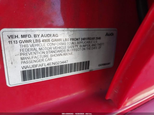 2014 AUDI A4 WAUBFAFL4EN023447 Photo 8