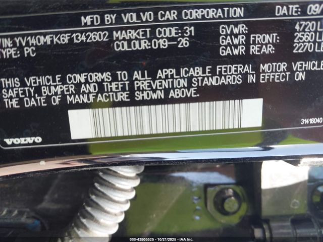 2015 VOLVO S60 YV140MFK6F1342602 Photo 8