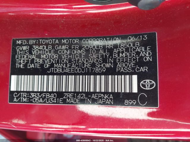 2013 TOYOTA COROLLA JTDBU4EE0DJ117859 Photo 8