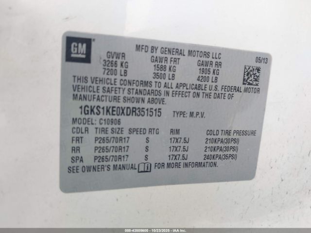 2013 GMC YUKON XL 1500 1GKS1KE0XDR351515 Photo 8
