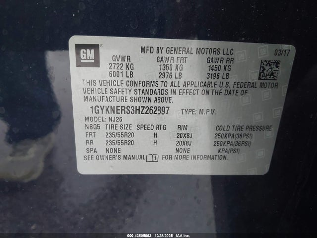 2017 CADILLAC XT5 1GYKNERS3HZ262897 Photo 8