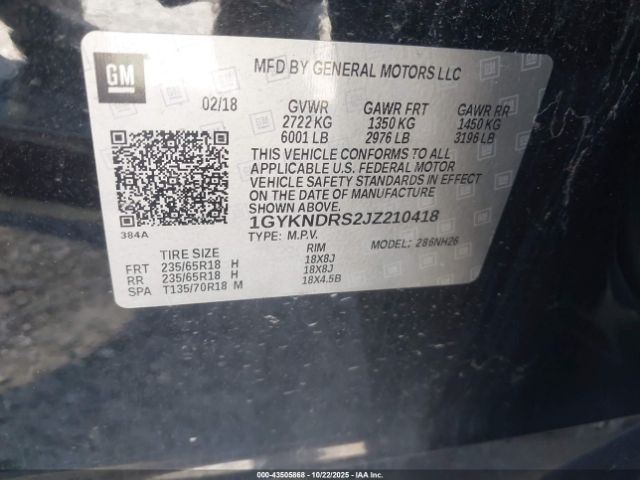 2018 CADILLAC XT5 1GYKNDRS2JZ210418 Photo 8